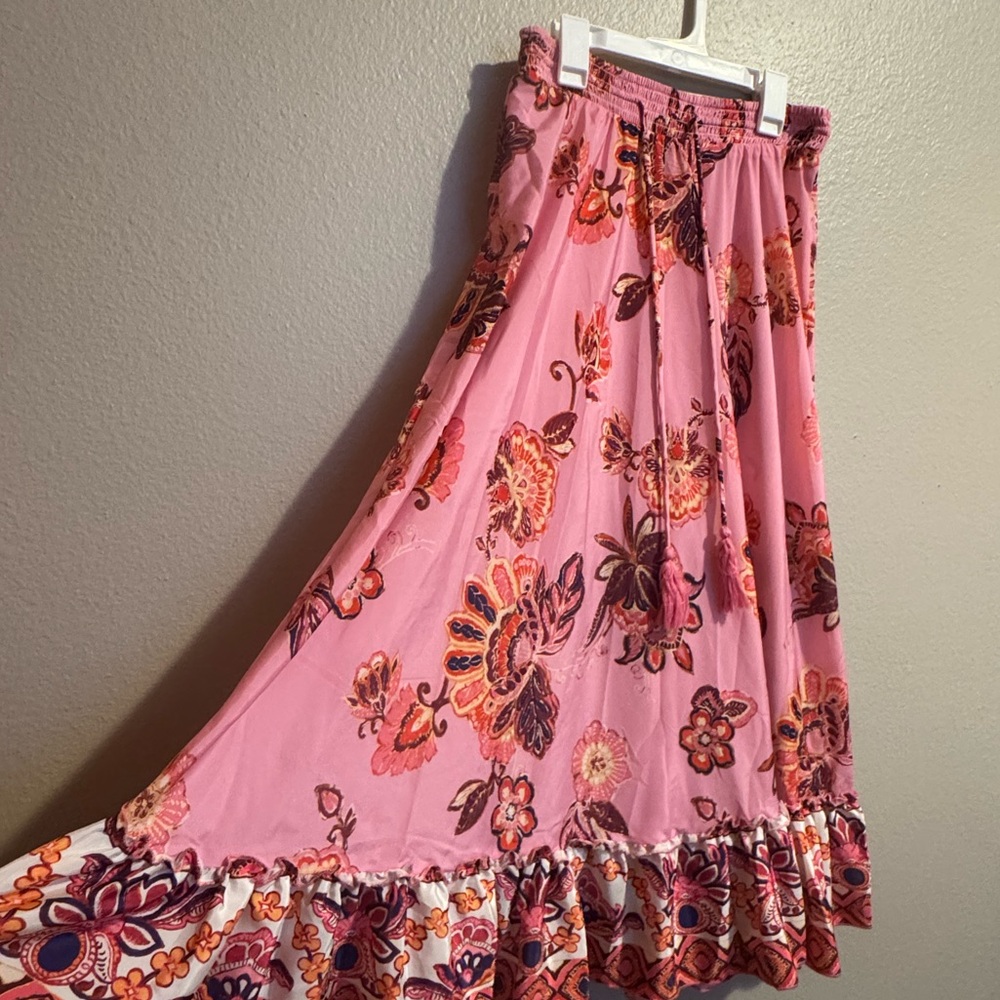 Floral Pink Maxi Skirt